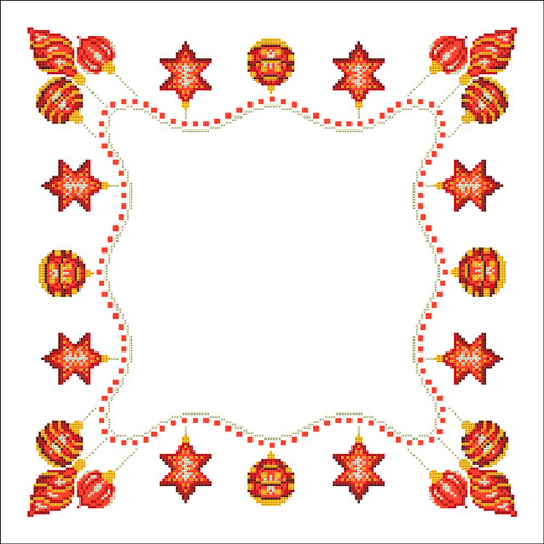 СТН-009. Серветка для вишивки бісером Червоні прикраси, фото 1