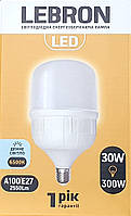 Лампа светодиодная LED Lebron L-A100 30W E27 6500K 220V 2550Lm 11-18-17-1