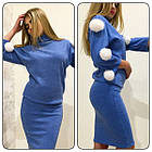 Хутряний бубон(помпон) з кролика Ніжно-рожевий 6-8 см, фото 5