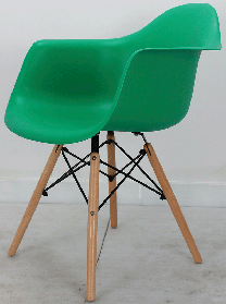 Дизайнерське крісло Leon зелений 47, дерев'яні букові ніжки DAW armchair Charles Eames, у стилі лофт