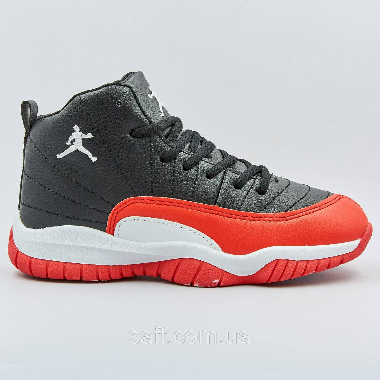 Кроссовки баскетбольные детские Jordan размер 31-35 BLACK/RED черный-красный - фото 8 - id-p1056038097