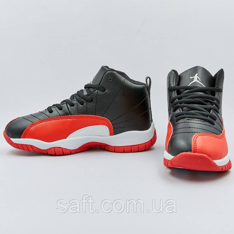 Кроссовки баскетбольные детские Jordan размер 31-35 BLACK/RED черный-красный - фото 6 - id-p1056038097