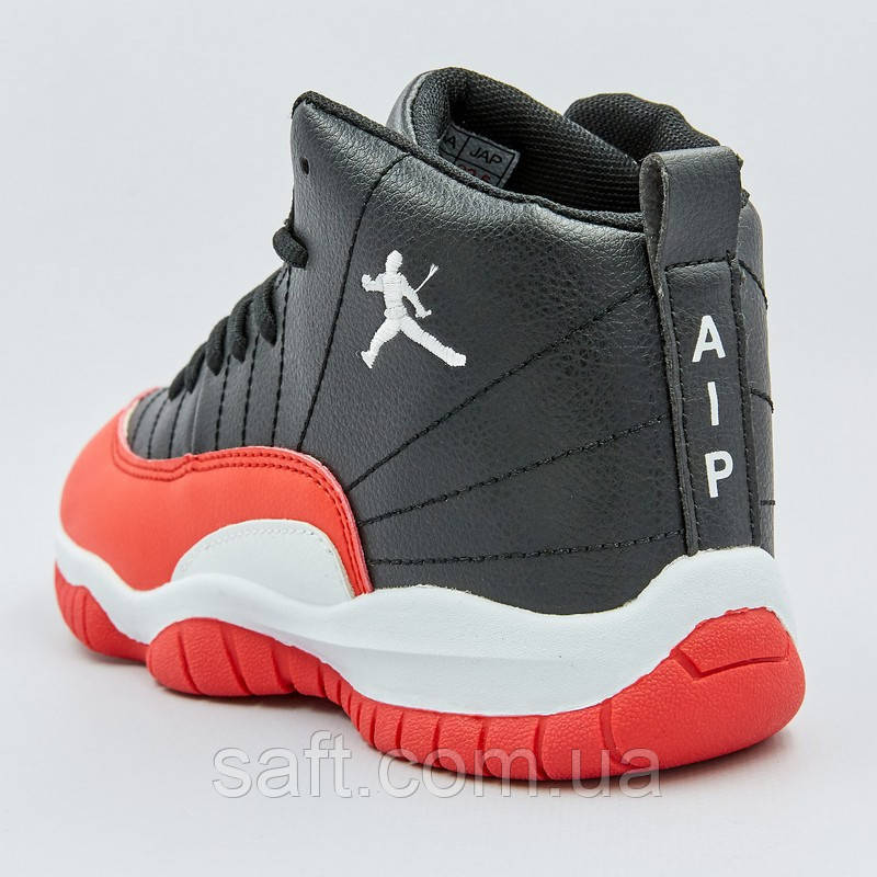 Кроссовки баскетбольные детские Jordan размер 31-35 BLACK/RED черный-красный - фото 7 - id-p1056038097