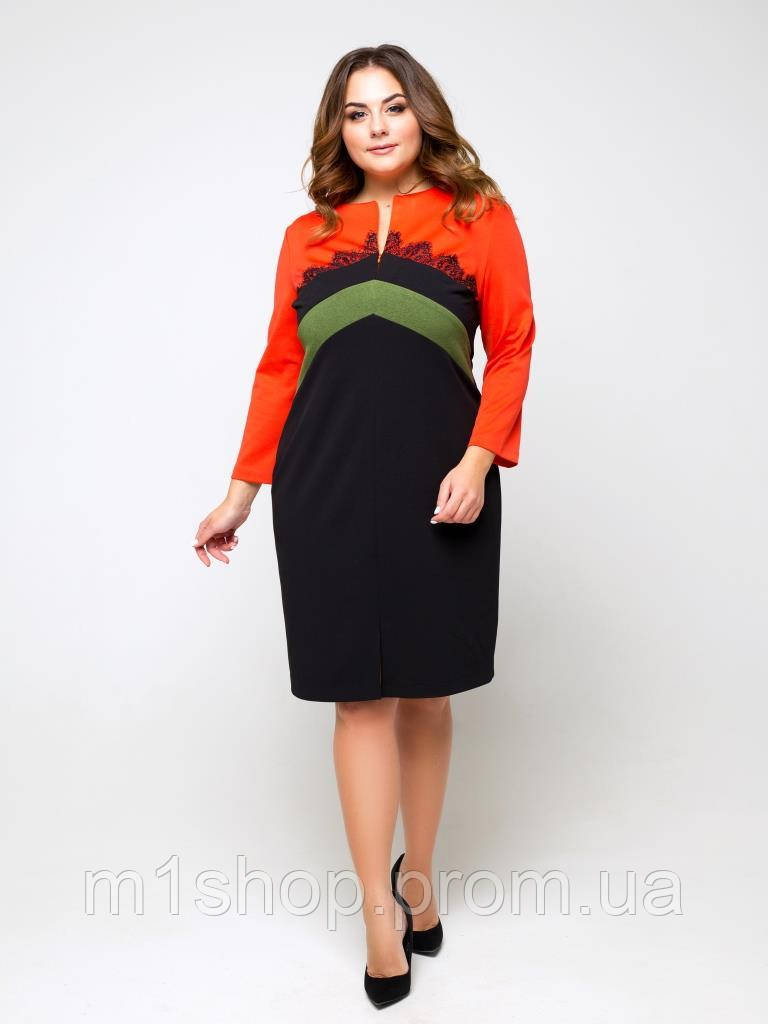Женское трехцветное платье больших размеров (Эрлин lzn ) - фото 3 - id-p1056039120
