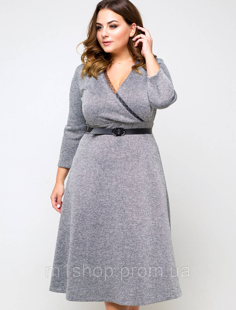 Женское трикотажное платье с люрексом больших размеров (Шармель lzn ) - фото 1 - id-p1056047668