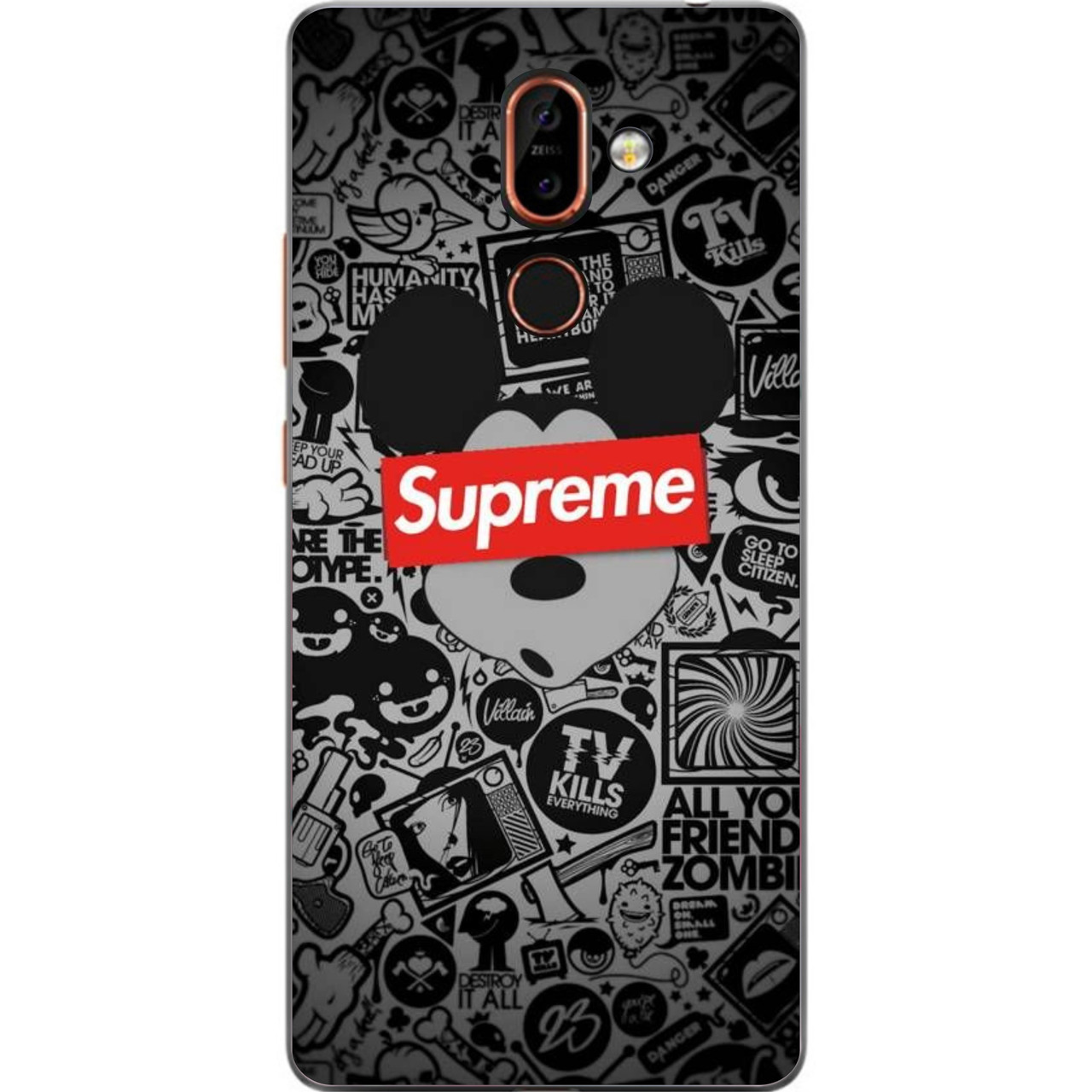 Силіконовий чохол з малюнком для Nokia 7 Plus Міккі Supreme, фото 1