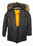 Зимова чорна підліткова куртка, Макс Джинс, 140-170, фото 4