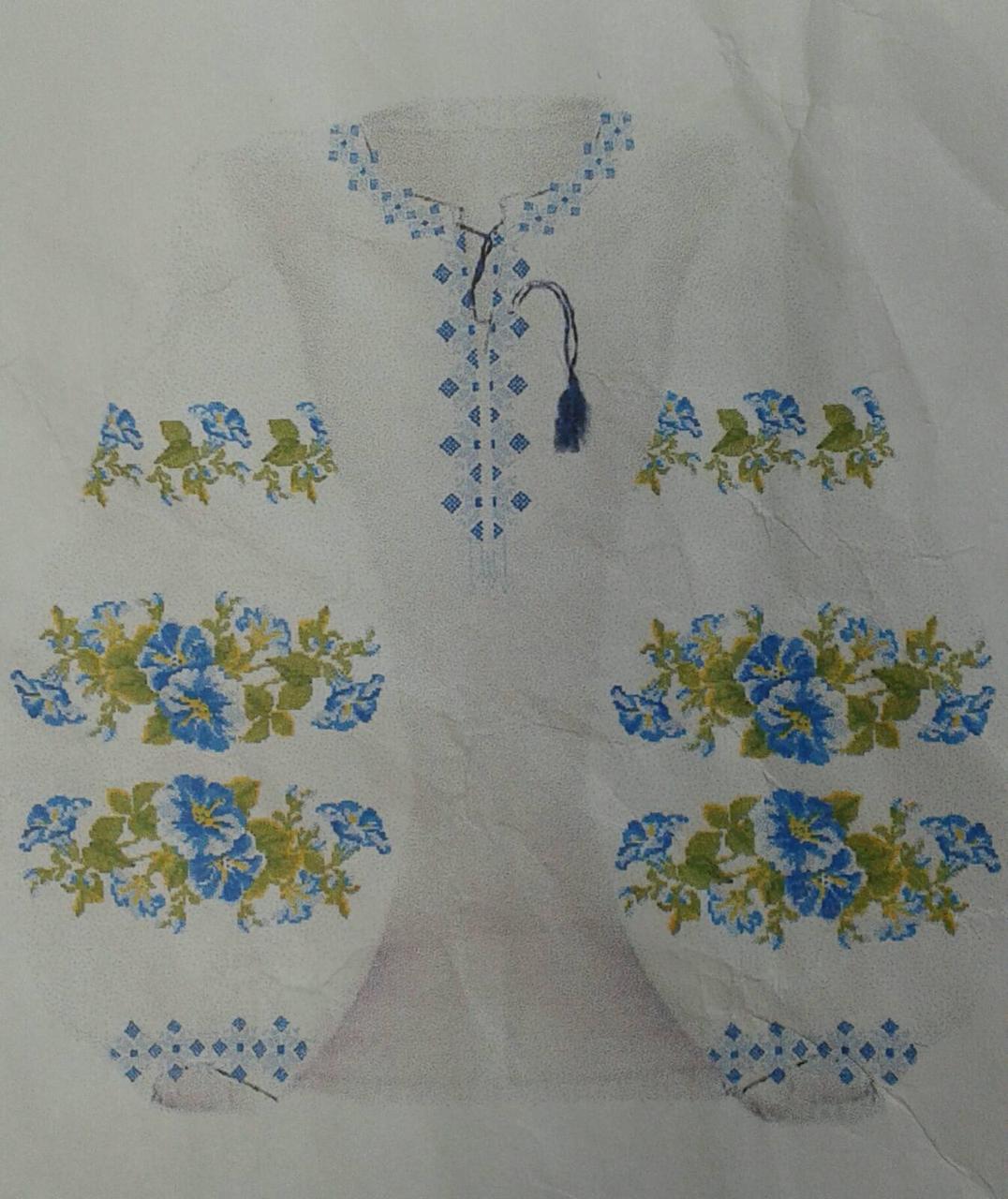 Пошита жіноча блузка з рукавами бохо під вишивку. Габардин.