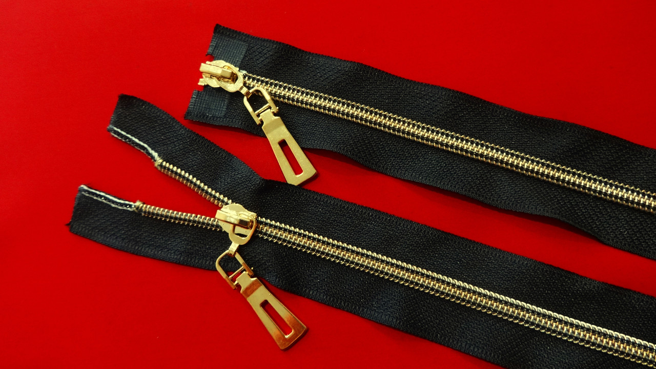 Блискавка спіральна No 7 золото 2 бігунка 100 см, фото 1