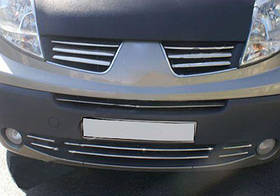 Накладки на решітку бампера (нержав.) 6 шт. Renault Trafic, Nissan Primastar 2006-2014, OmsaLine 6124083