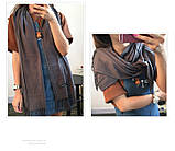 Дефект. Жіночий шарф палантин довгий кашеміровий, зелений, фото 7