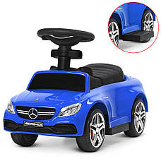 Каталка - толокар з батьківською ручкою Mercedes-Benz (СИНЯ) 639-4, фото 3