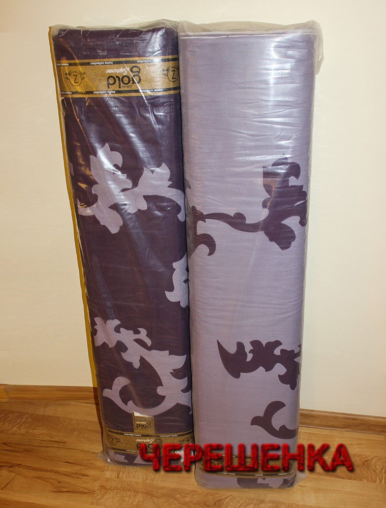 Ткань для постельного белья Бязь "Gold" Lux GL1201 (A+B) - (50м+50м) фиолетовая с вензелями - фото 3 - id-p1056092007