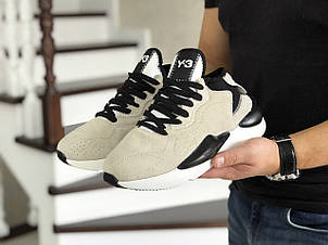 Кросівки чоловічі Adidas Y-3 Kaiwa,бежеві з чорним, фото 2