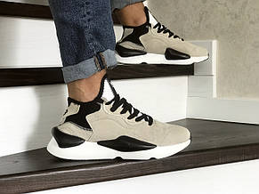 Кросівки чоловічі Adidas Y-3 Kaiwa,бежеві з чорним, фото 2