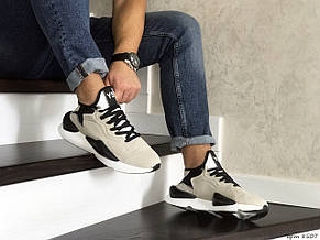 Кросівки чоловічі Adidas Y-3 Kaiwa,бежеві з чорним, фото 3