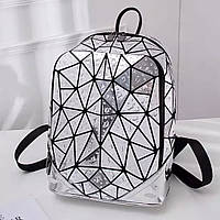 Блестящий женский рюкзак Амина, Геометрические рюкзаки из треугольников с каплями