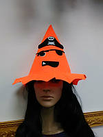 Шляпа ведьмы на хеллоуин оранжевая
