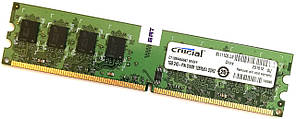 Оперативная память Crucial DDR2 1Gb 667MHz PC2 5300U 1R8/2R8 Б/У MIX