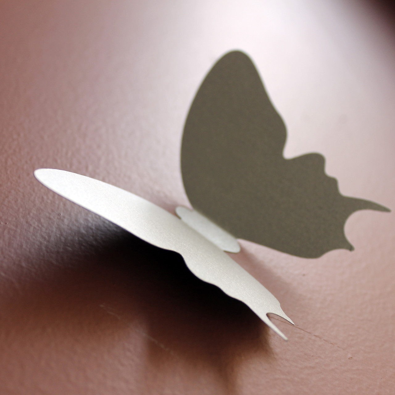 Интерьерные 3Д-наклейки Махаон Серебро (3d бабочки из картона) матовая картон Комплект 25 шт. - фото 7 - id-p276431392