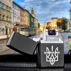 Імпульсна запальничка USB "Герб України" дводугова в подарунковій упаковці LG-046U2