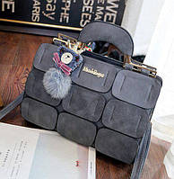 Женская сумка Mei&Ge с брелком серого цвета CA-2
