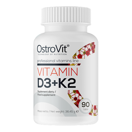 Вітаміни Д3+К2 Ostrovit Vitamin D3+K2 90 таб., фото 1