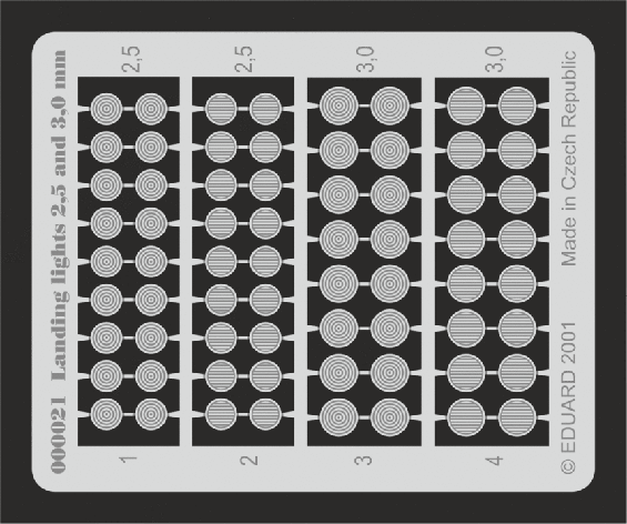 Посадкові фари 2,5 і 3 мм. EDUARD 00021, фото 2