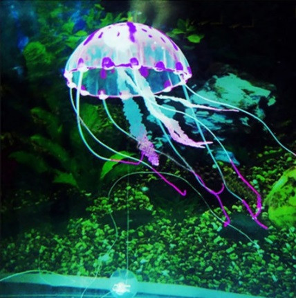 Фиолетовая медуза в аквариум силиконовая - диаметр шапки 6-6,5см - фото 1 - id-p687909567