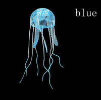 Медуза в аквариум силиконовая 65 на 140 мм голубой