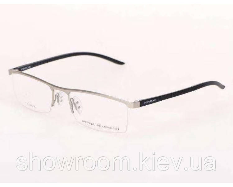 Чоловіча полуободкова оправа Porsche Design p-8819 silver