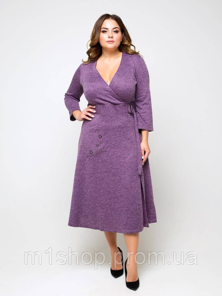 Женское трикотажное платье с запахом больших размеров (Силена lzn ) - фото 2 - id-p1056306157