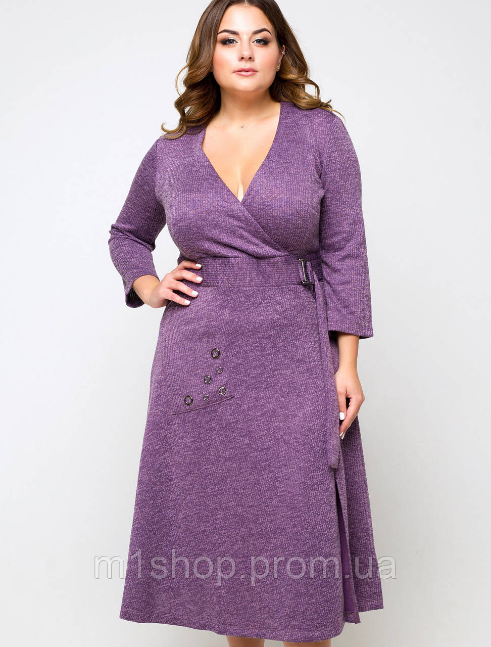Женское трикотажное платье с запахом больших размеров (Силена lzn ) - фото 1 - id-p1056306157