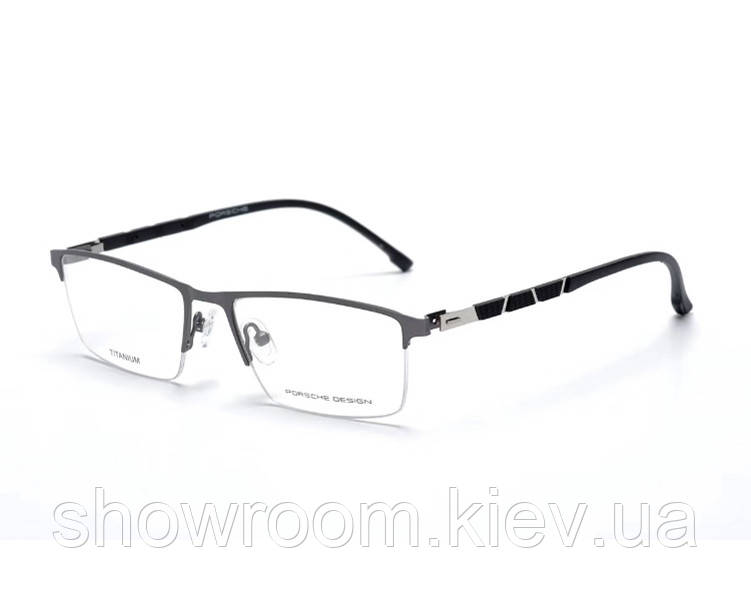 Чоловіча полуободковая оправа Porsche Design p-9859 silver