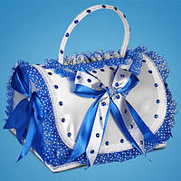 Весільний скринячок для грошей у синіх тонах із ручкою