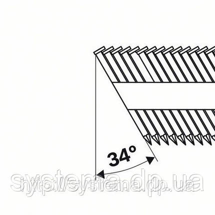 Цвяхи з D-образної головкою в обоймі під кутом 34°, покриті смолою, рифл., фото 2
