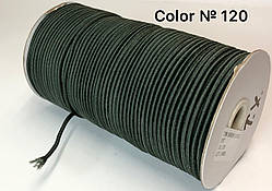 Кругла резинка Капелюшна темний-хакі, діаметр 3 мм