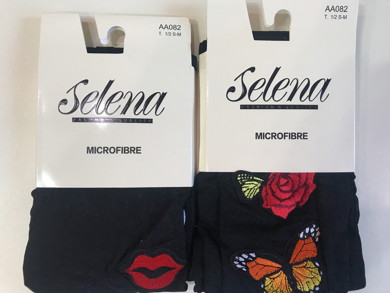 Колготи жіночі 60 Den з візерунком Selena Microfibre, чорні розмір 1/2