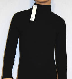 Гольф дитячий із довгим рукавом і коміром-стійкою чорний