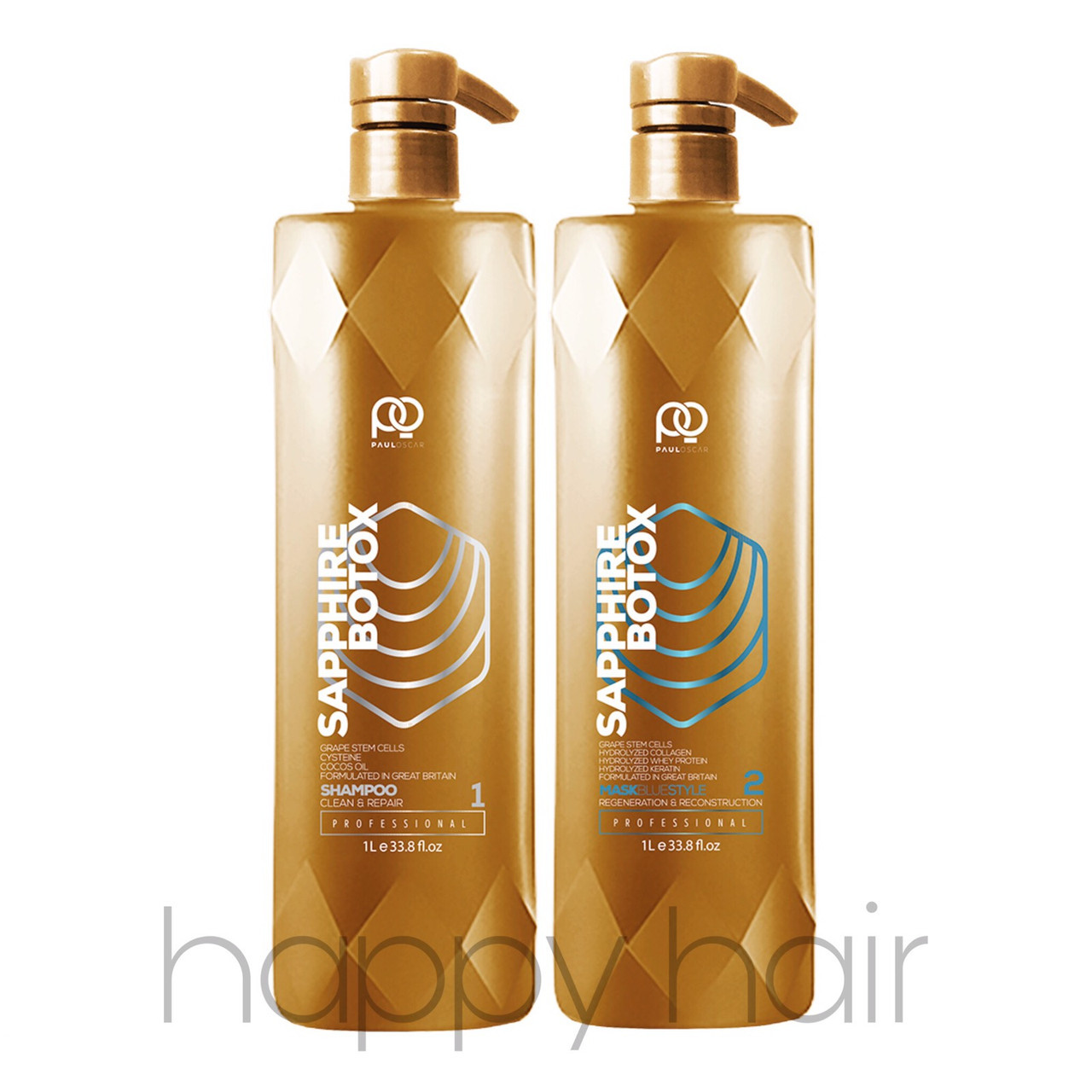 Paul Oscar Sapphire btox Blue Набір ботекс для волосся 2х1000 р