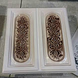 Кахель (изразцы). "Половинки", білий з коричневим, фото 2