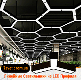 Алюмінієвий підвісний LED світильник Сота 600x55x60 мм 18W, фото 10