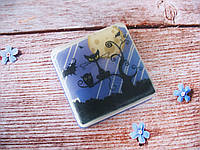 Оригінальне сувенірне мило ручної роботи з картинкою "Чорний кіт"