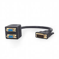 Пассивный разветвитель DVI на 2 порта VGA сигнала Cablexpert A-DVI-2VGA-01