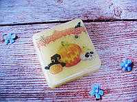 Оригінальне сувенірне мило ручної роботи з картинкою "Гарбуз"
