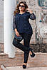 Батал до 60p Ошатний брючний костюм із мереживною кофточкою 20223, фото 4