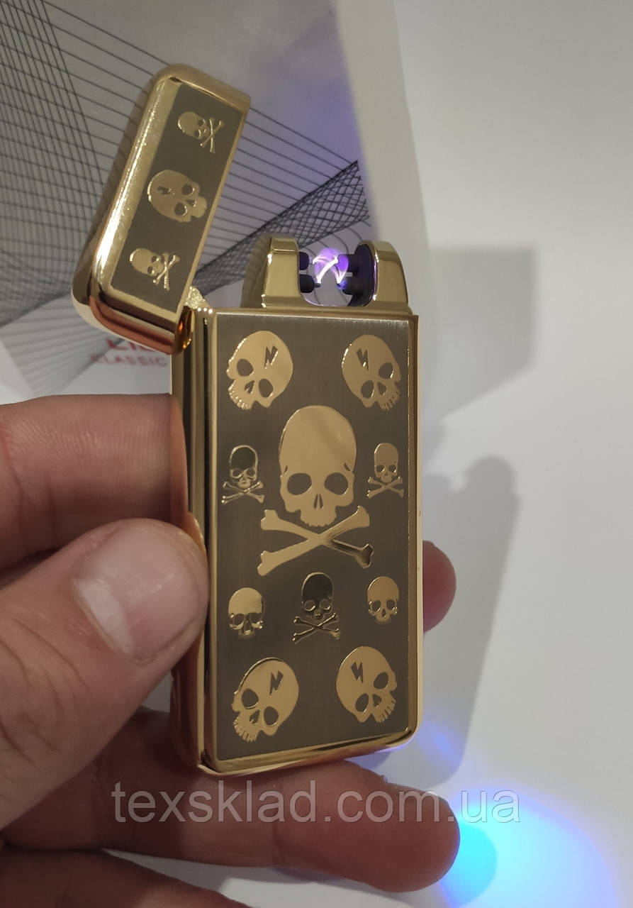 Електроімпульсна запальничка SKULL USB X2