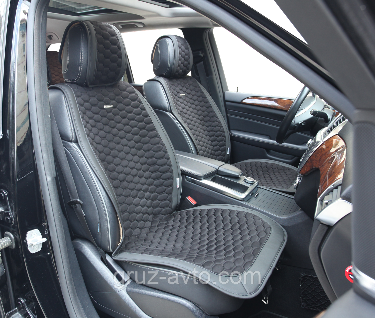 Накидки на сидіння CarFashion Moдель: CAPRI чорний, чорний, зелений (21864)