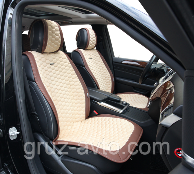 Накидки на сидіння CarFashion Moдель: CAPRI коричневий, бежевий, бежевий (21872)