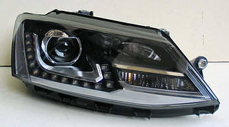 Передні фари VW Jetta 6 тюнінг Led оптика стиль GLI (замість галогену, лінза під ксенон)